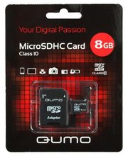 Qumo microSDHC class 10 8GB + SD adapter фото